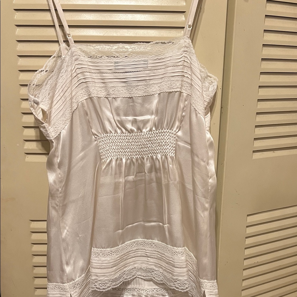White House Black Market Ivory Lace Trim Camisole - Picture 8 of 12